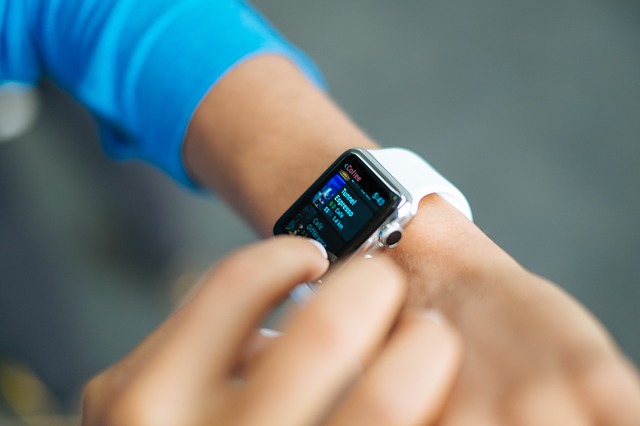Smartwatch representing connected logistics technology